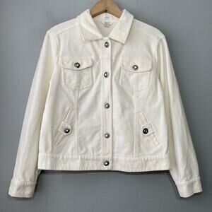 Christopher & Banks Jacket Size Medium Velvety Creamy White Chic Neutral Basic